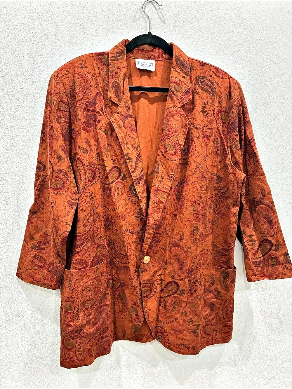 Brillary Nicole II Paisley Blazer in Orange & Brown Size Small Like New